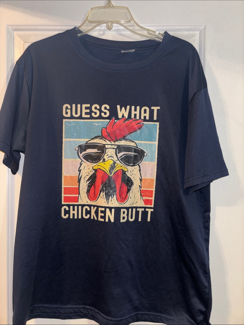 Guess What Chicken Butt Graphic Tee - Navy
